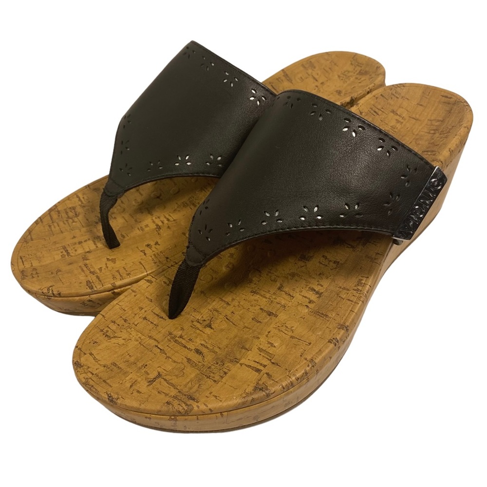 Vionic Anitra Women’s Comfort Cork  Thong Wedge Sandals Slides Shoes Sz 11